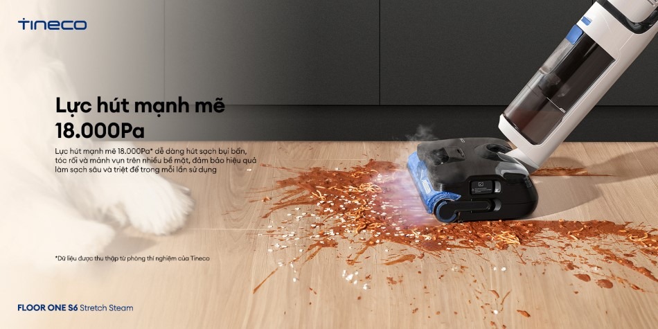 Máy hút bụi lau sàn khô ướt Tineco FLOOR ONE S6 Stretch Steam